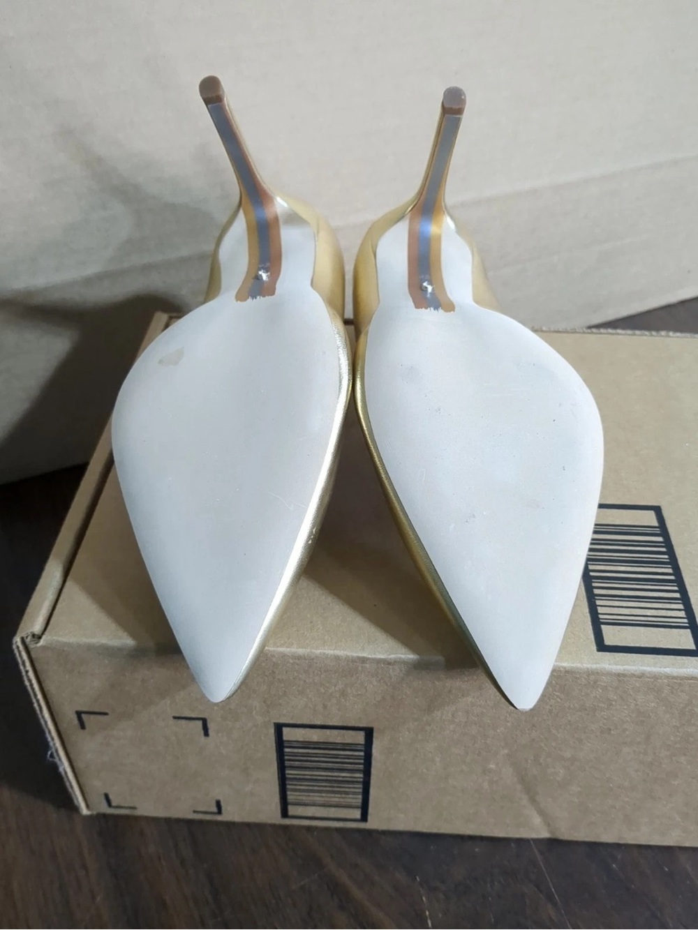 Sam Edelman Hazel Pointed Toe Heels Gold - Picture 3 of 4